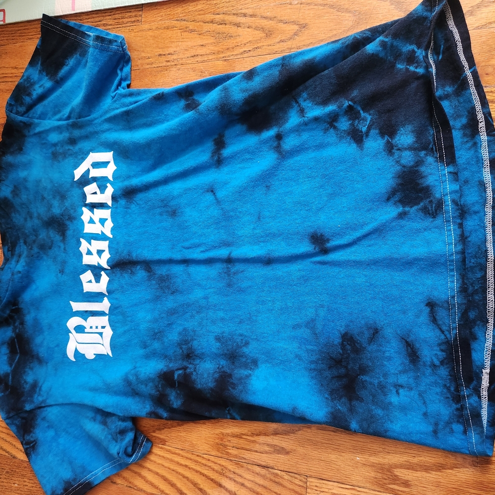 Kids Blue Tie-Dye 'Blessed' T-Shirt